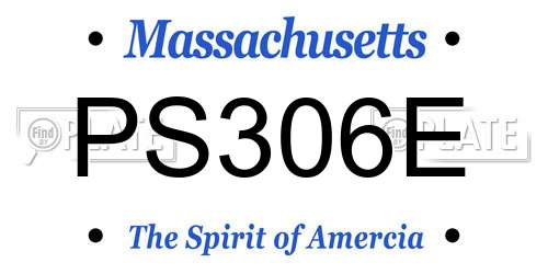PS306E Massachusetts License Plate