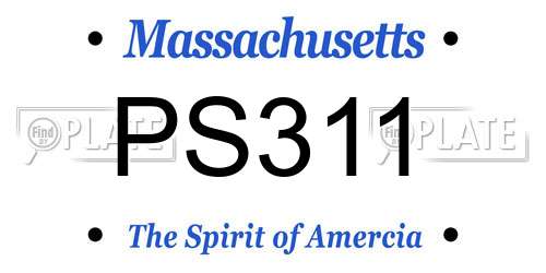 PS311 Massachusetts License Plate