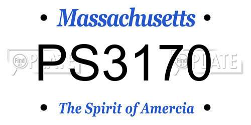 PS3170 Massachusetts License Plate