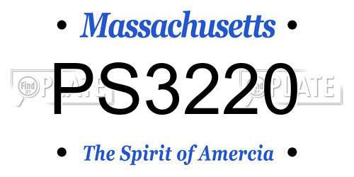 PS3220 Massachusetts License Plate