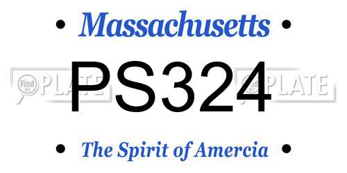 PS324 Massachusetts License Plate