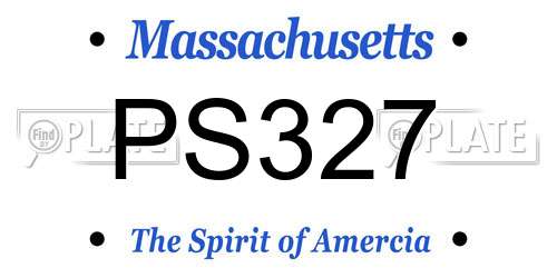 PS327 Massachusetts License Plate