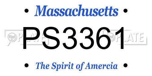 PS3361 Massachusetts License Plate