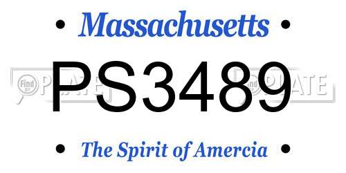 PS3489 Massachusetts License Plate