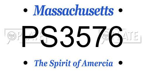 PS3576 Massachusetts License Plate