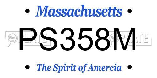 PS358M Massachusetts License Plate