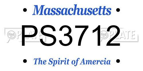 PS3712 Massachusetts License Plate