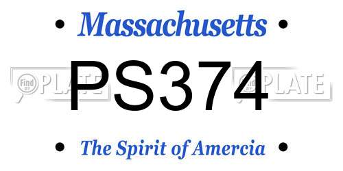 PS374 Massachusetts License Plate