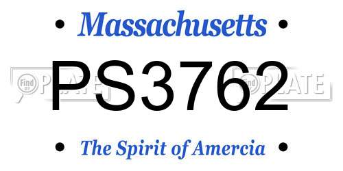 PS3762 Massachusetts License Plate