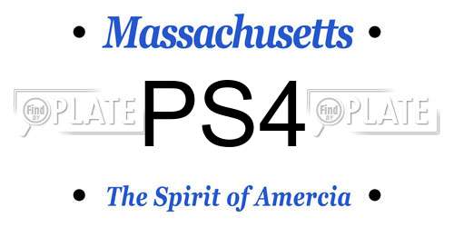 PS4 Massachusetts License Plate