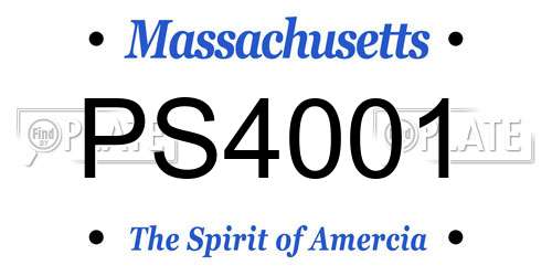 PS4001 Massachusetts License Plate