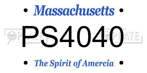 PS4040 Massachusetts License Plate