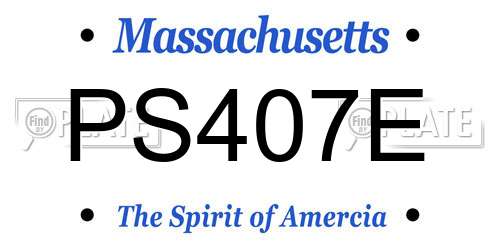 PS407E Massachusetts License Plate