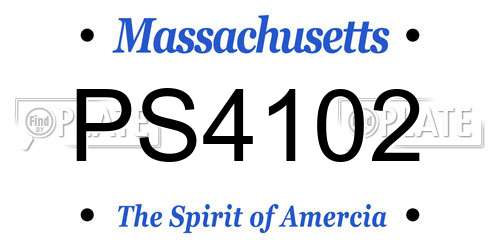 PS4102 Massachusetts License Plate