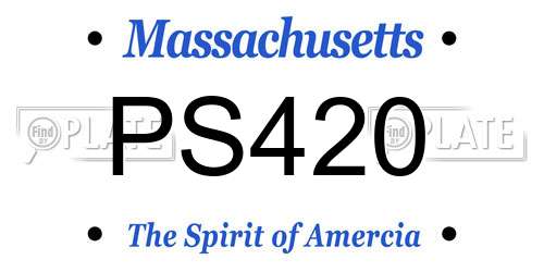 PS420 Massachusetts License Plate
