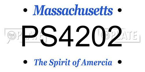PS4202 Massachusetts License Plate