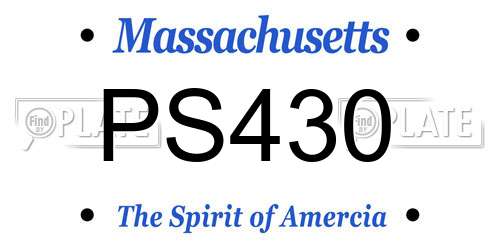 PS430 Massachusetts License Plate