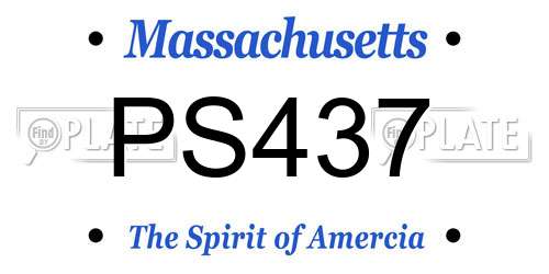 PS437 Massachusetts License Plate
