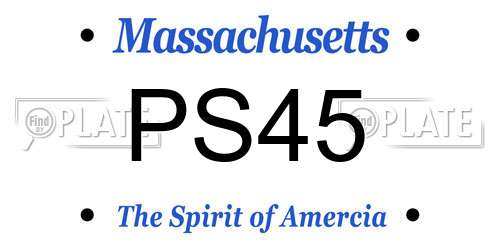 PS45 Massachusetts License Plate