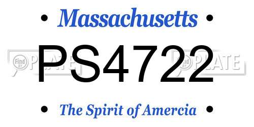 PS4722 Massachusetts License Plate