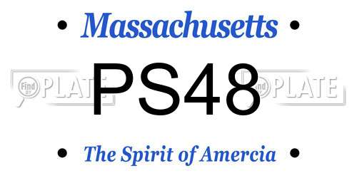 PS48 Massachusetts License Plate