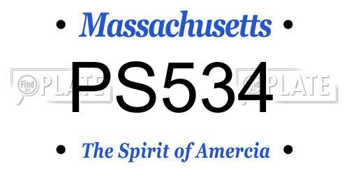 PS534 Massachusetts License Plate