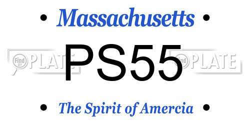 PS55 Massachusetts License Plate
