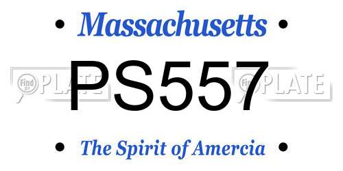 PS557 Massachusetts License Plate