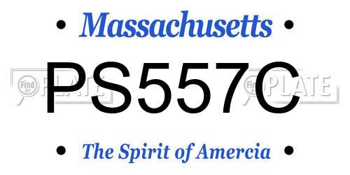 PS557C Massachusetts License Plate