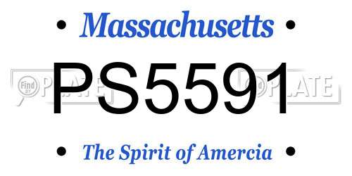 PS5591 Massachusetts License Plate
