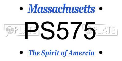 PS575 Massachusetts License Plate