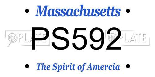 PS592 Massachusetts License Plate