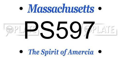 PS597 Massachusetts License Plate