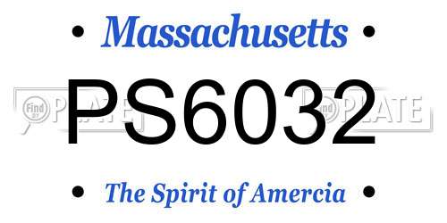 PS6032 Massachusetts License Plate