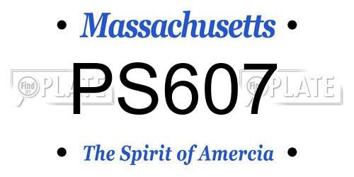 PS607 Massachusetts License Plate