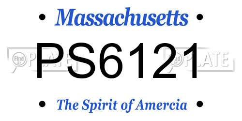PS6121 Massachusetts License Plate