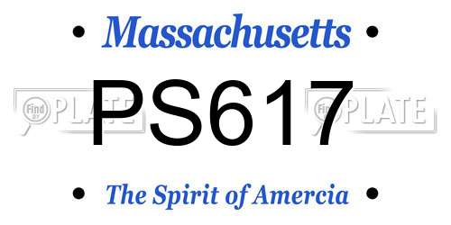 PS617 Massachusetts License Plate