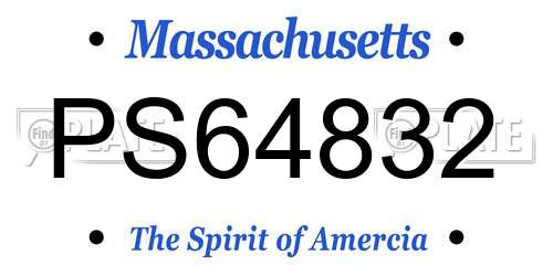 PS64832 Massachusetts License Plate