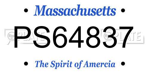 PS64837 Massachusetts License Plate