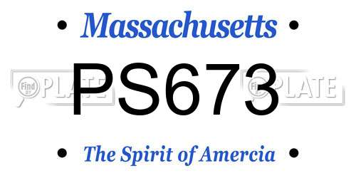 PS673 Massachusetts License Plate