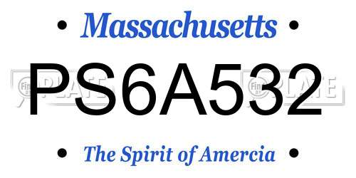 PS6A532 Massachusetts License Plate