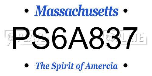 PS6A837 Massachusetts License Plate