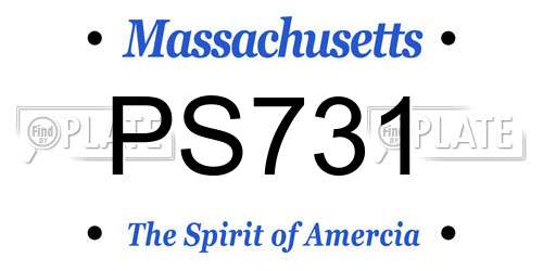 PS731 Massachusetts License Plate