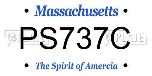 PS737C Massachusetts License Plate