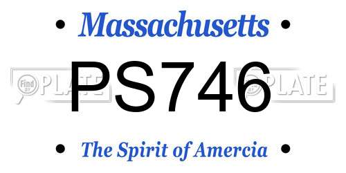 PS746 Massachusetts License Plate