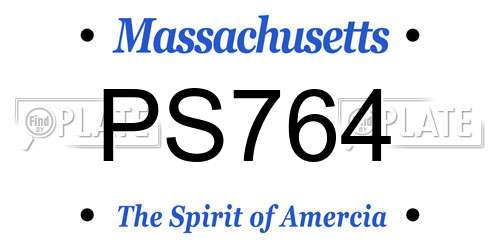 PS764 Massachusetts License Plate
