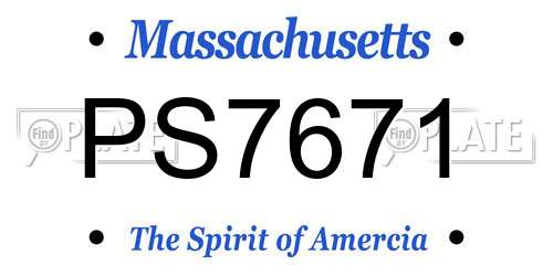 PS7671 Massachusetts License Plate