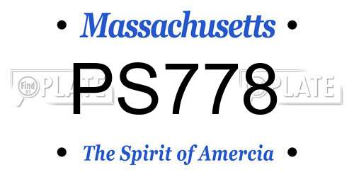 PS778 Massachusetts License Plate