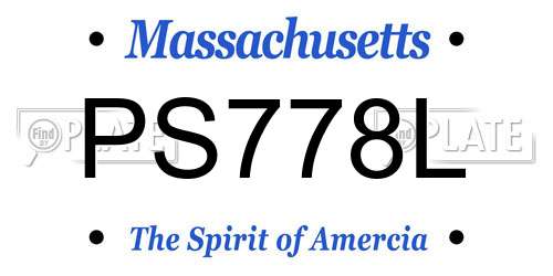 PS778L Massachusetts License Plate