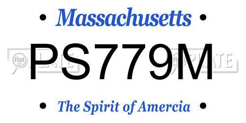 PS779M Massachusetts License Plate